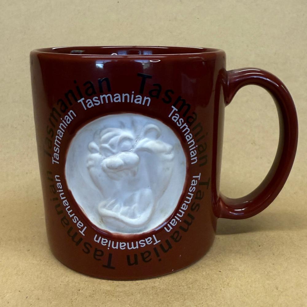 Looney Tunes Six Flags Tazmanian Devil Embossed Face Mug