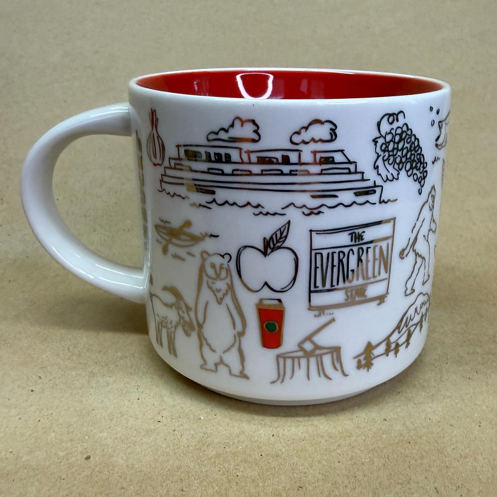 Starbucks Been There Series Washington Holiday Gold Mug NIB-2018