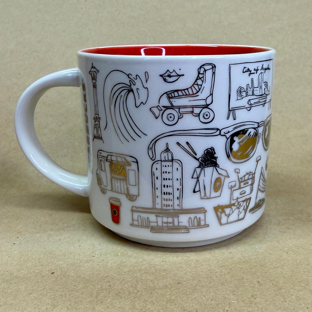 Starbucks Been There Series Los Angeles Holiday Gold Mug NIB-2018