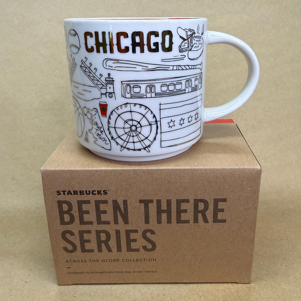Starbucks Been There Series Chicago Holiday Gold Mug NIB-2018
