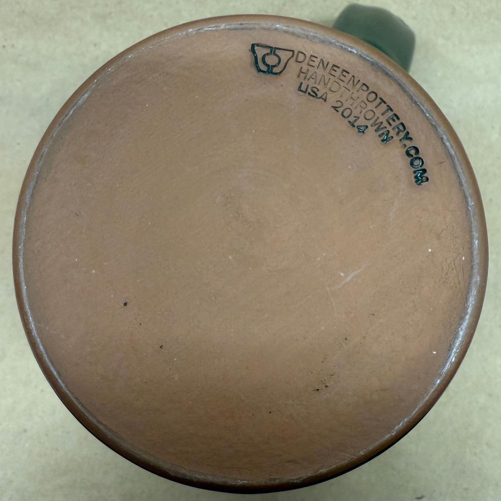 Deneen Pottery The Inn & Spa at Intercourse Village Pennsylvania Green Mug-2014