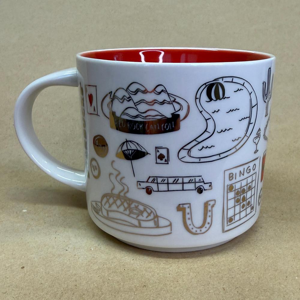 Starbucks Been There Series Las Vegas Holiday Gold Mug NIB-2018