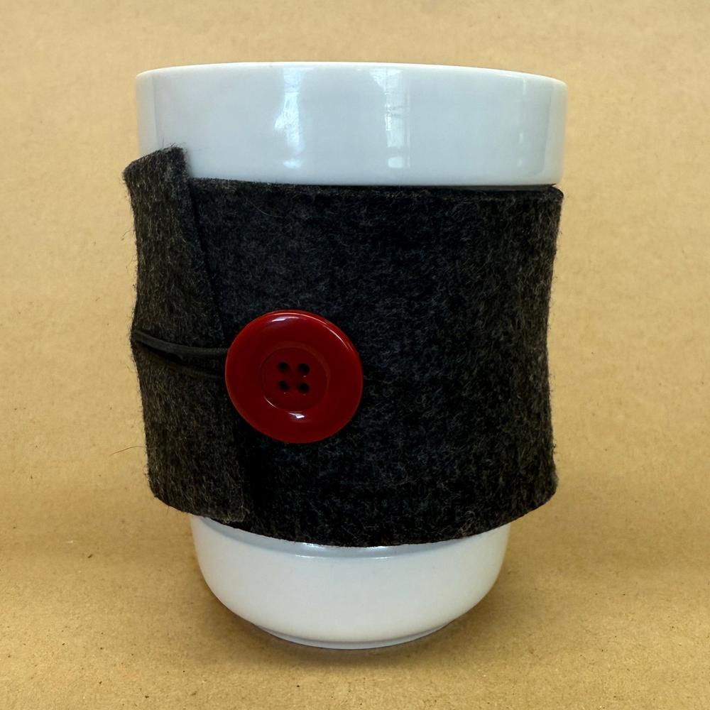Starbucks Felt Sleeve with Red Button Mug-2010
