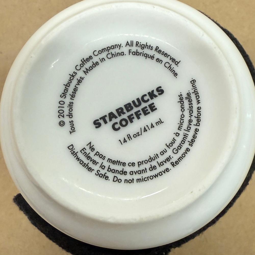 Starbucks Felt Sleeve with Red Button Mug-2010