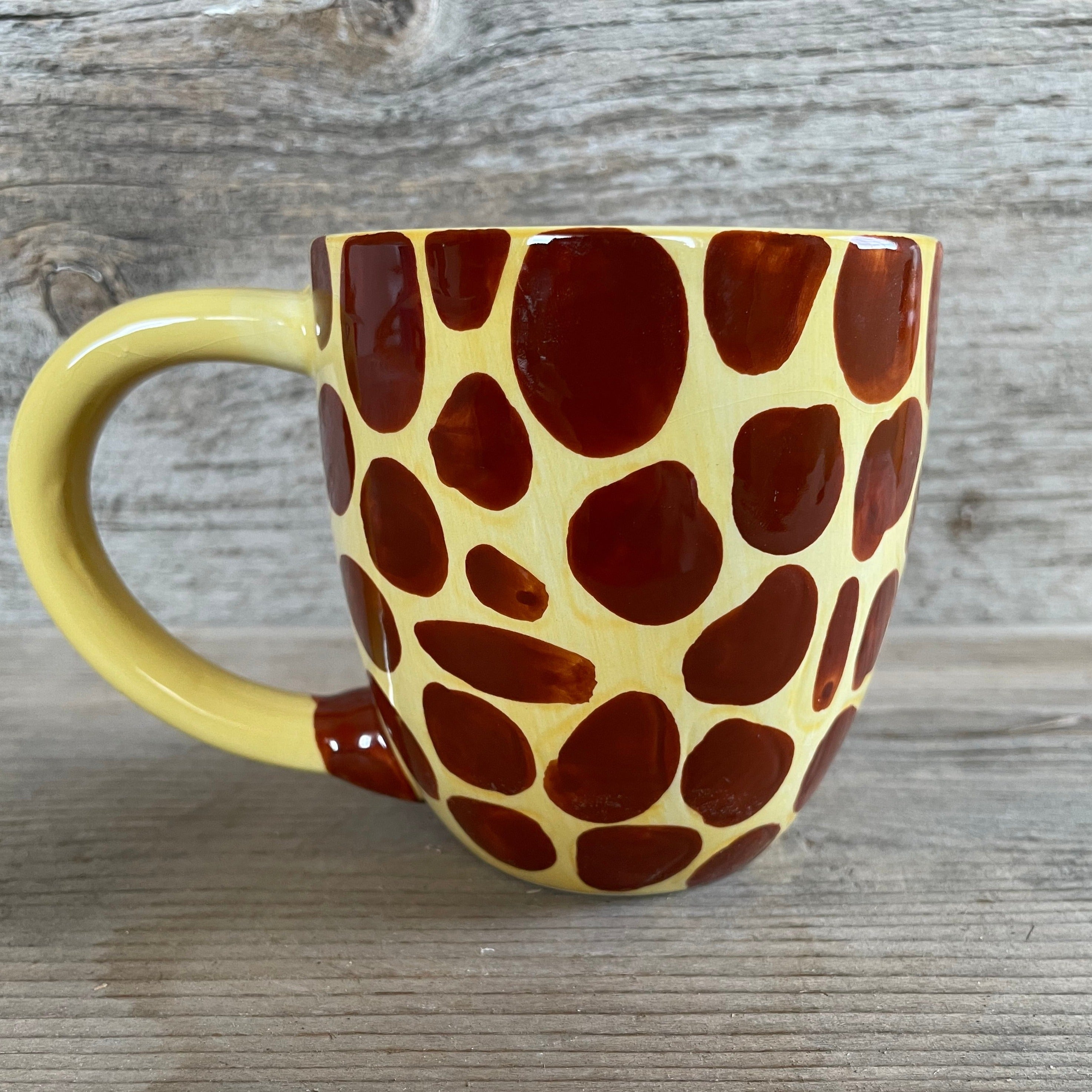 Pier 1 Hand Painted Giraffe Surprise Mug