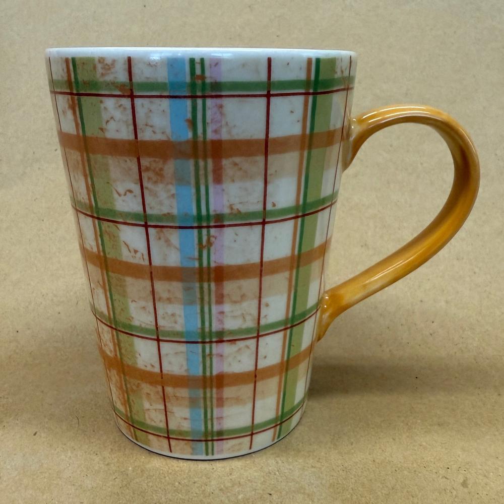 Starbucks Plaid Yellow Orange Green Mug-2006