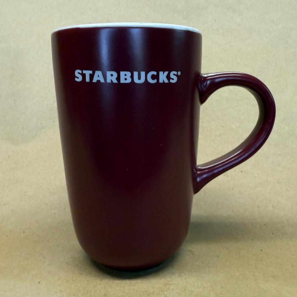 Starbucks Tall Maroon with White Logo Matte Mug-2008