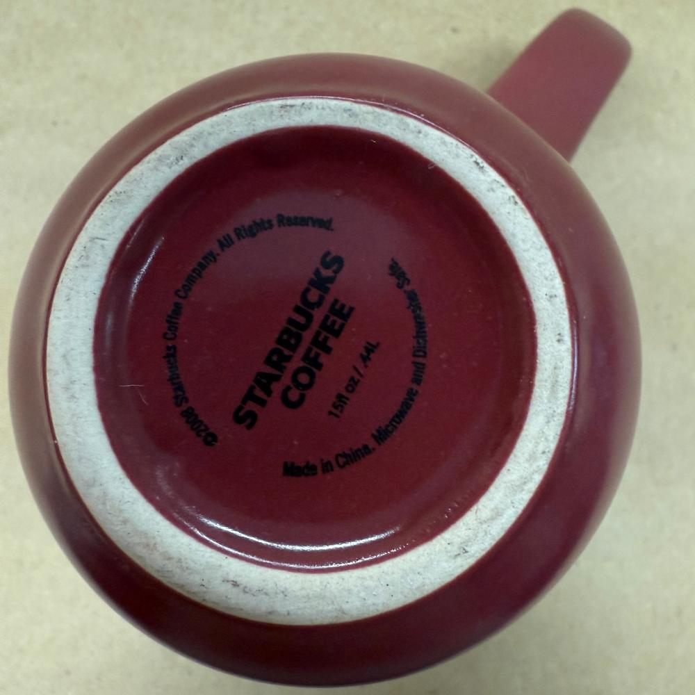 Starbucks Tall Maroon with White Logo Matte Mug-2008