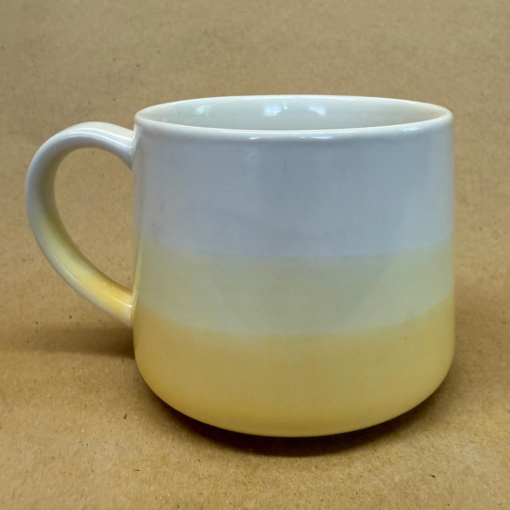 Starbucks Yellow White Ombre Dipped Glaze Mug-2014