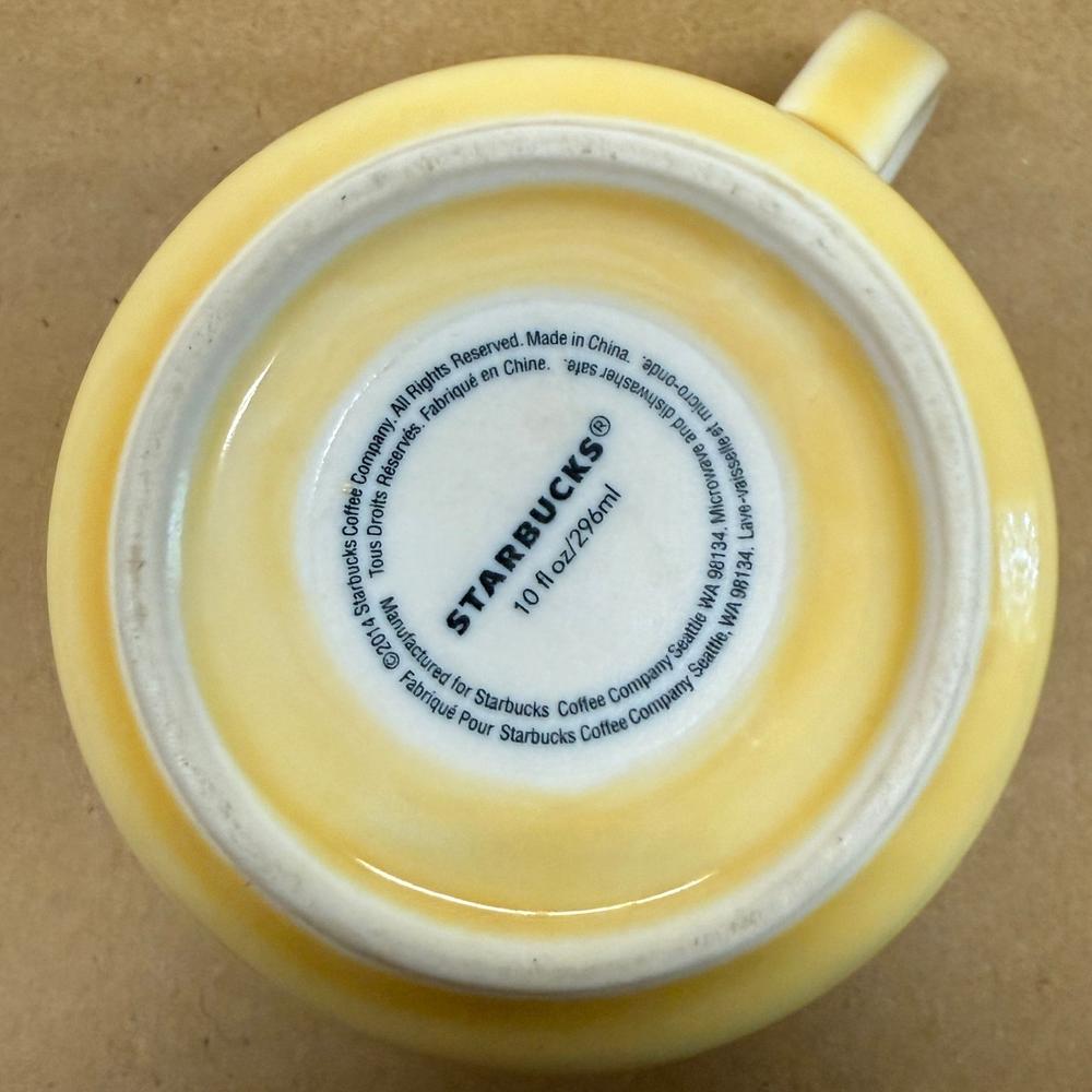 Starbucks Yellow White Ombre Dipped Glaze Mug-2014