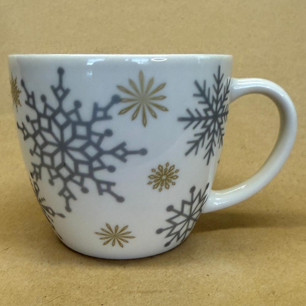 Starbucks Gold Silver Snowflakes Mug-2009