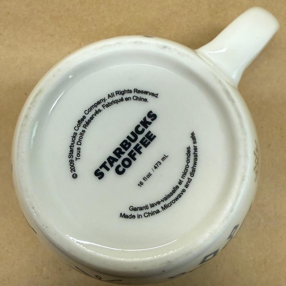 Starbucks Gold Silver Snowflakes Mug-2009