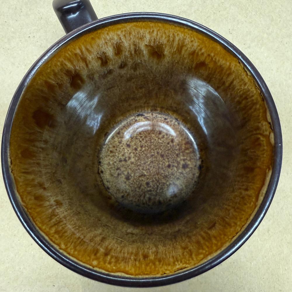 Caribou Coffee Brown with Light Brown Inside Mug