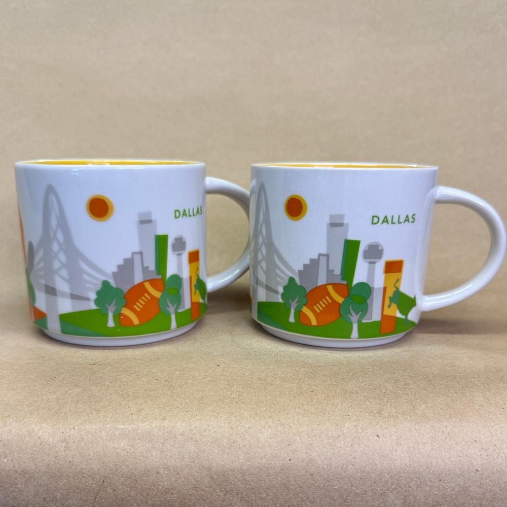 Starbucks You Are Here Series Dallas Mugs Pair-2015