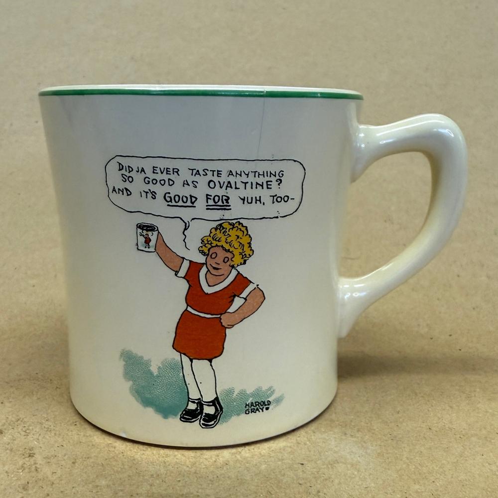 Little Orphan Annie & Sandy Ovaltine Mug-1930's