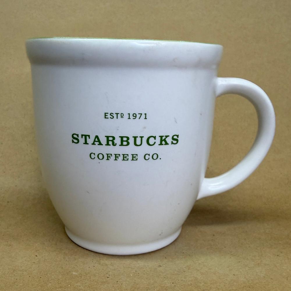 Starbucks White Est. 1971 Green Inside Mug-2007