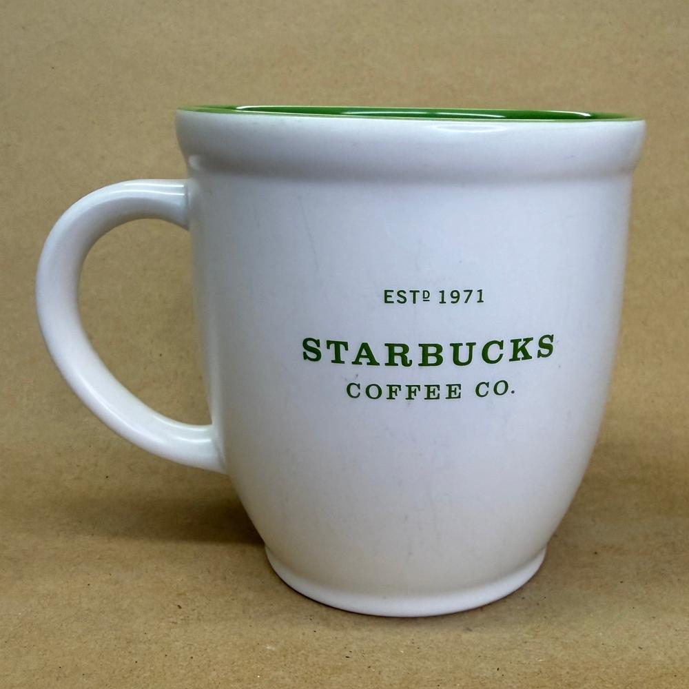 Starbucks White Est. 1971 Green Inside Mug-2007