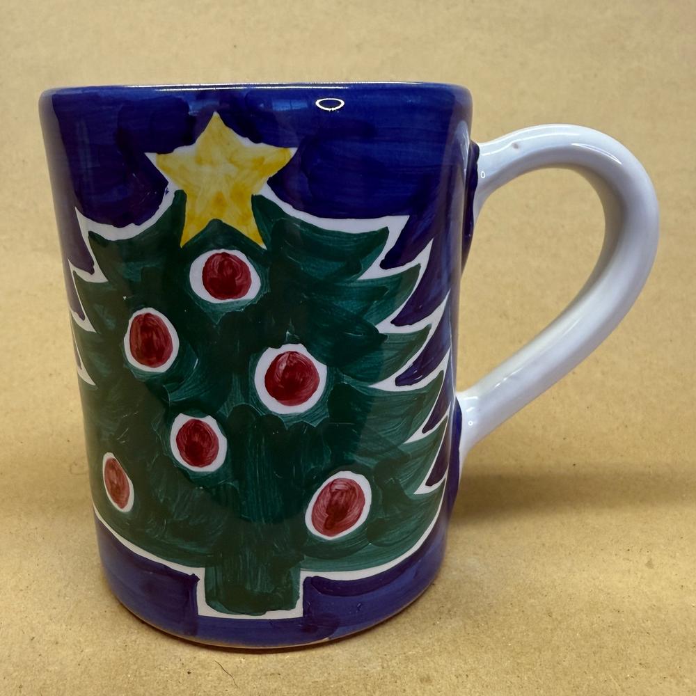 Starbucks Sberna Deruta Italy Christmas Tree Hand Painted Mug