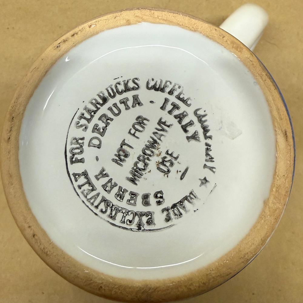 Starbucks Sberna Deruta Italy Christmas Tree Hand Painted Mug