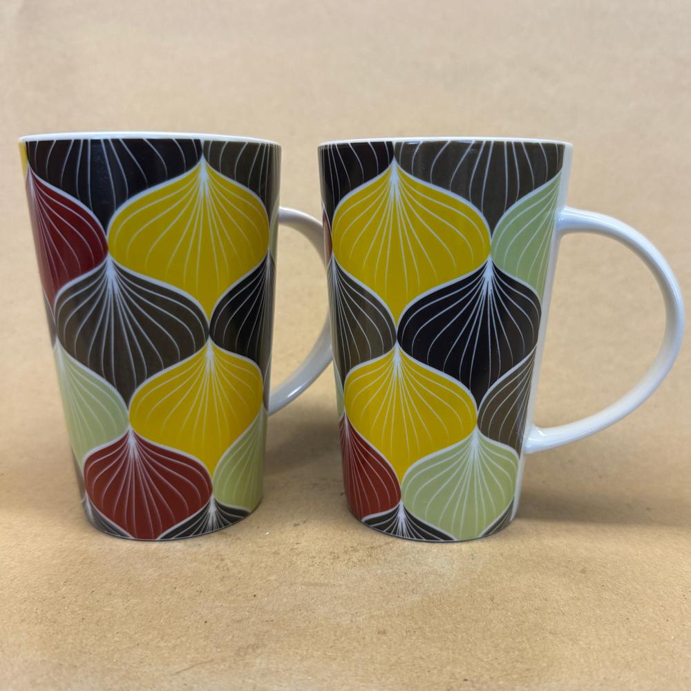 Teavana Tall Graphic Design Mugs-Pair 2014