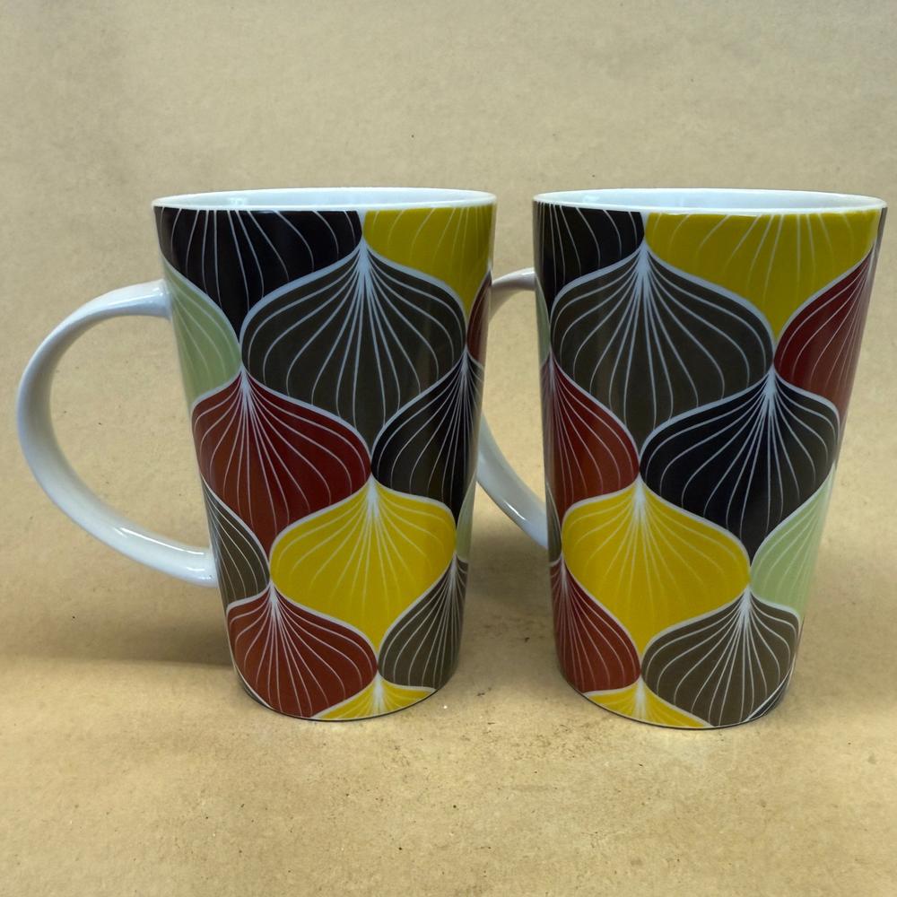 Teavana Tall Graphic Design Mugs-Pair 2014