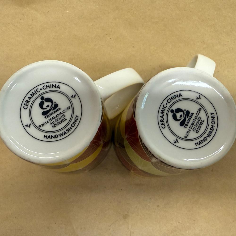 Teavana Tall Graphic Design Mugs-Pair 2014