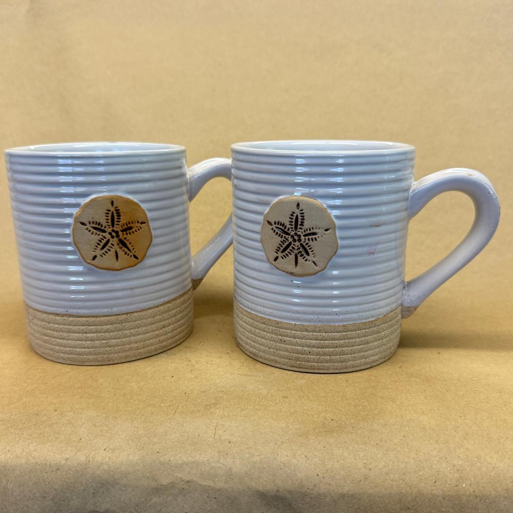 Cape Shore Sun Sand Sea Sand Dollar Beach Mugs-Pair