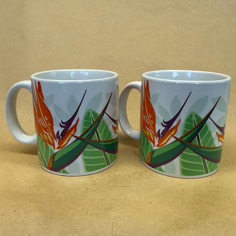 Hawaii Island Heritage Bird of Paradise Mugs-Pair 1998