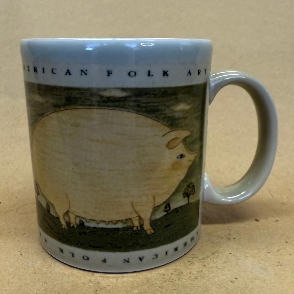 Warren Kimble American Folk Art Pig Mug