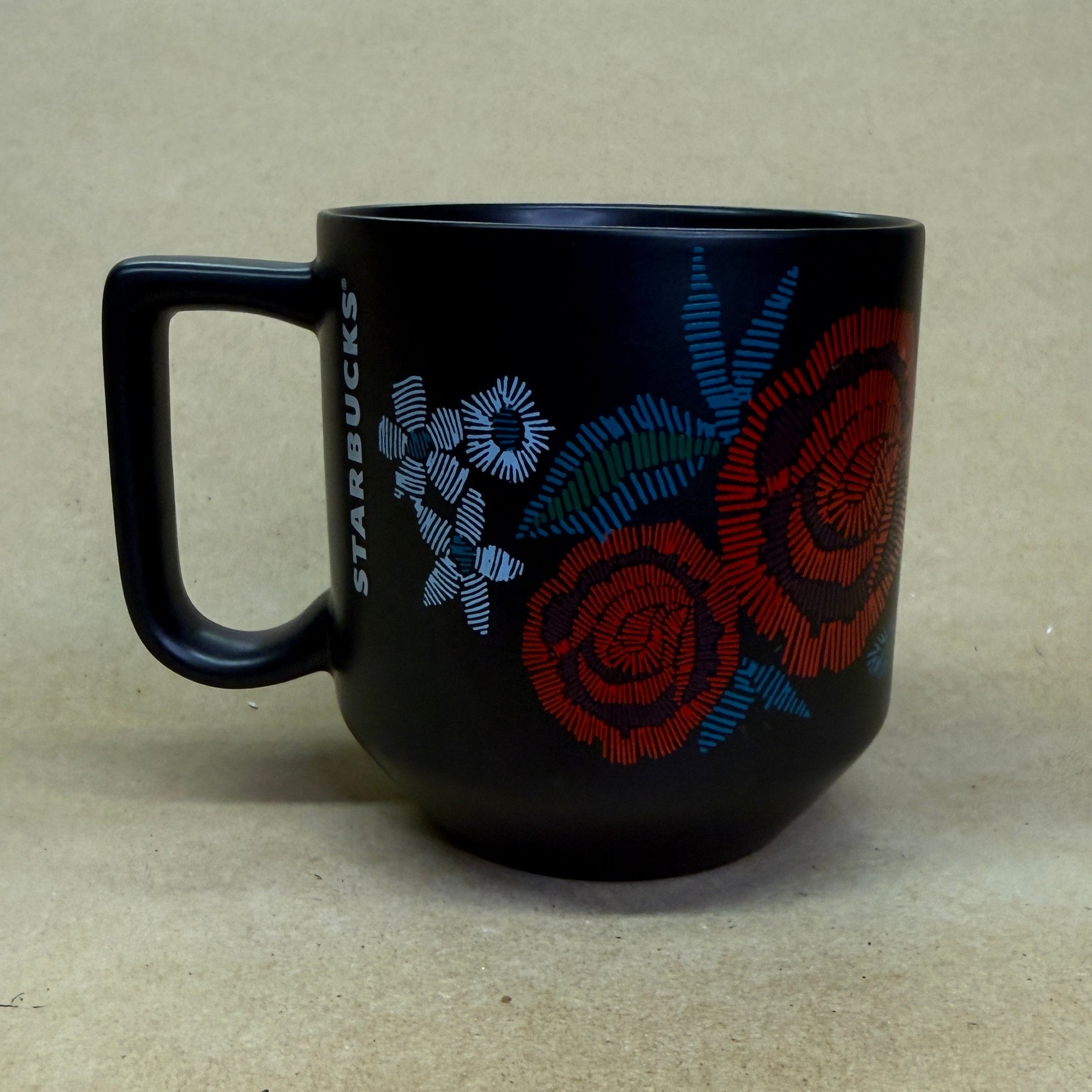 Starbucks Stitched Rose Floral Mug-2018