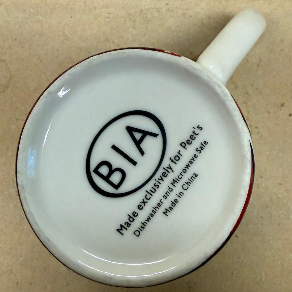 Peet's Coffee & Tea Christmas Dove Snowflakes Mug