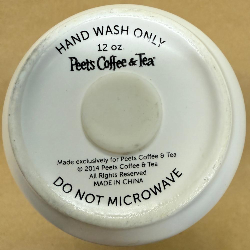 Peet's Coffee & Tea Tall White with Red Graphic Mug-2014