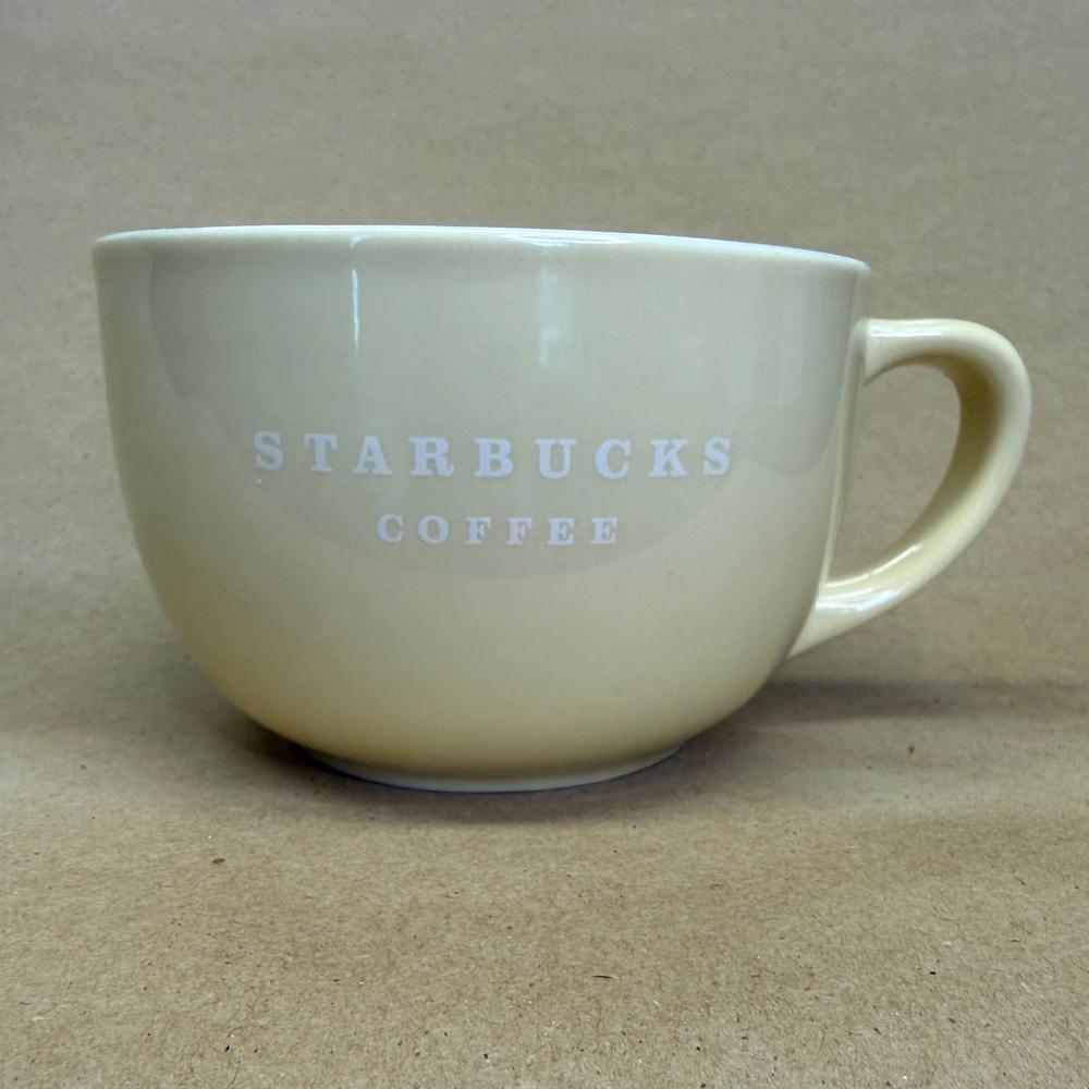 Starbucks Yellow Cappuccino with Text Mug-2004