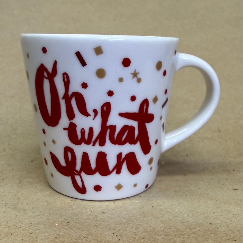Starbucks White Oh What Fun Ornament Mug-2014