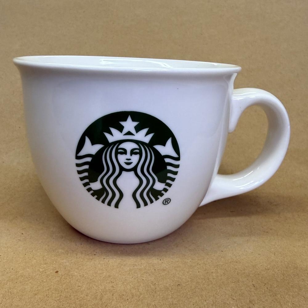 Starbucks White Green Siren Flared Rim Mug-2016