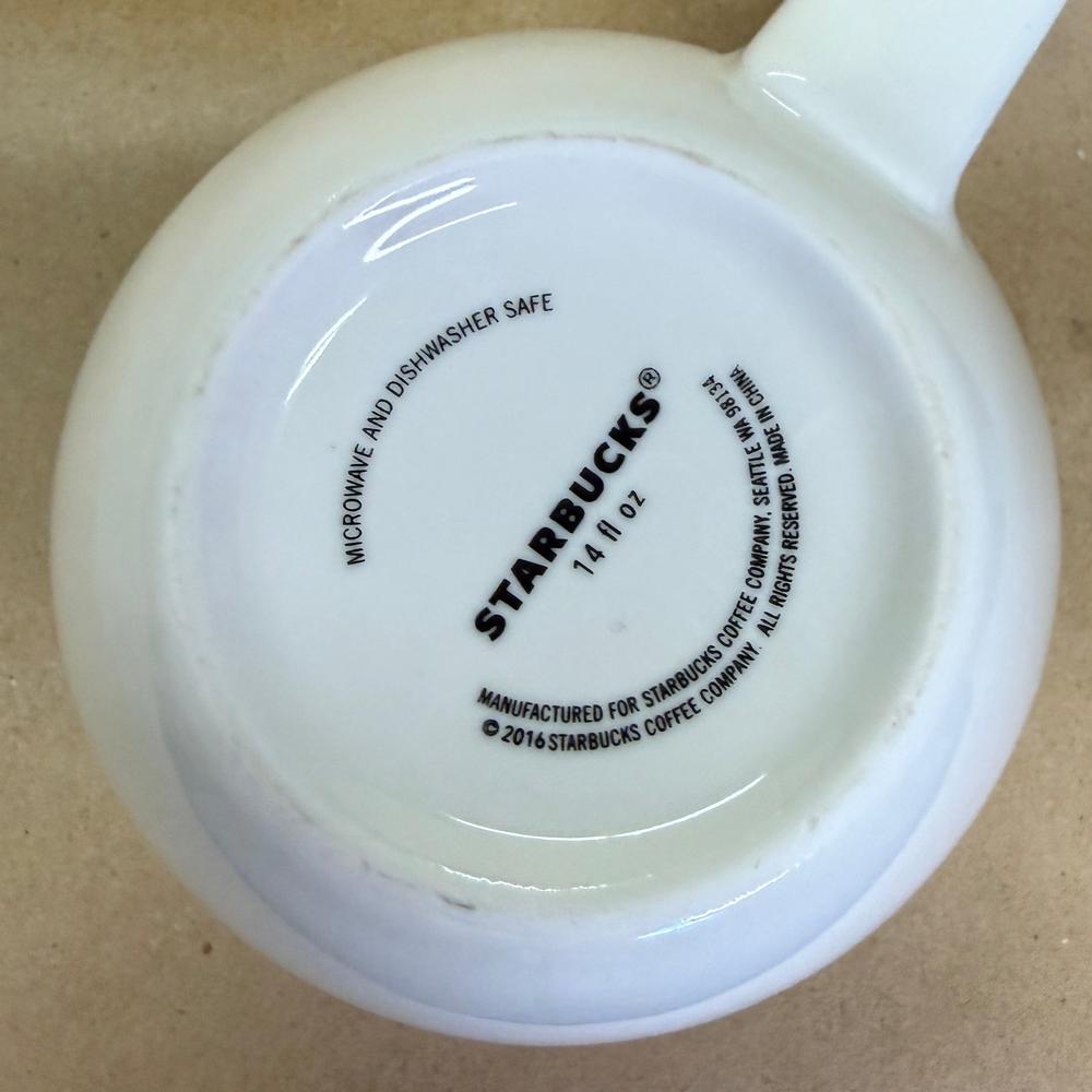 Starbucks White Green Siren Flared Rim Mug-2016