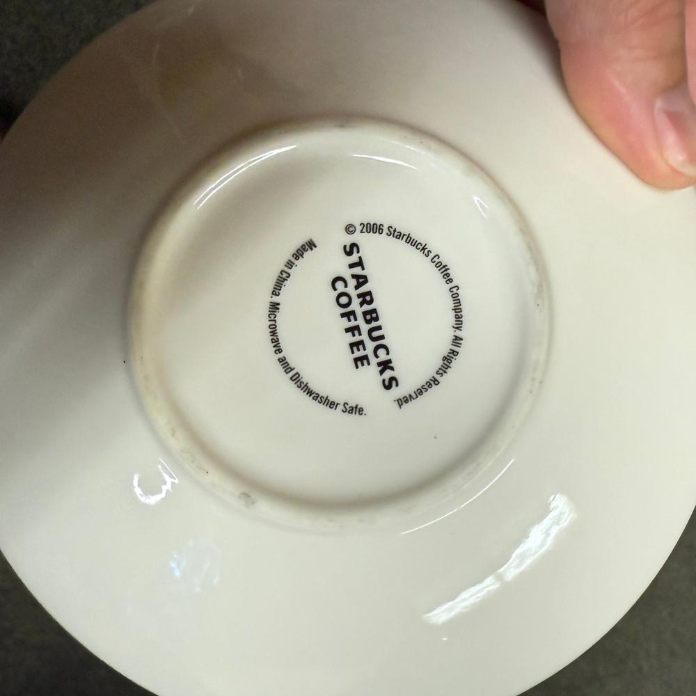 Starbucks Iridecent Blue Floral Flowers Butterfly with Saucer Mug-2006