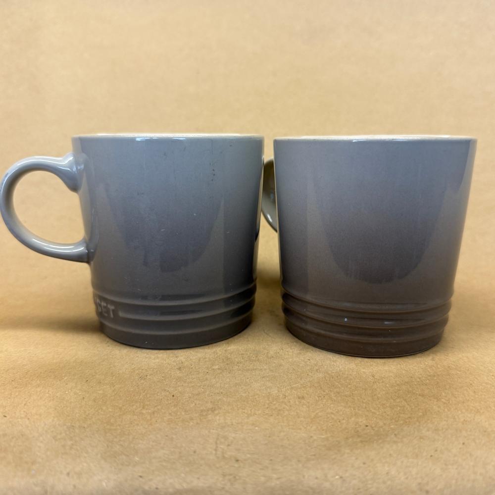 Le Creuset Oyster Grey Color Mugs-Pair