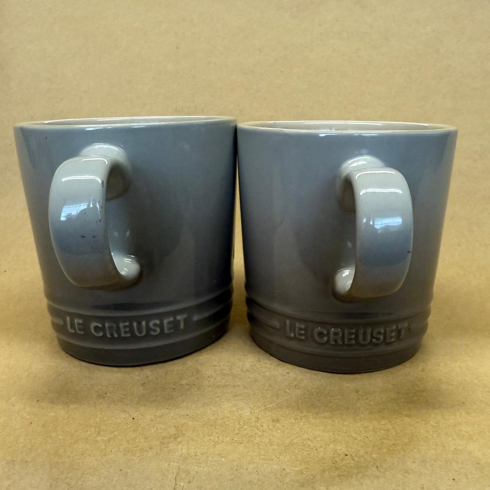 Le Creuset Oyster Grey Color Mugs-Pair