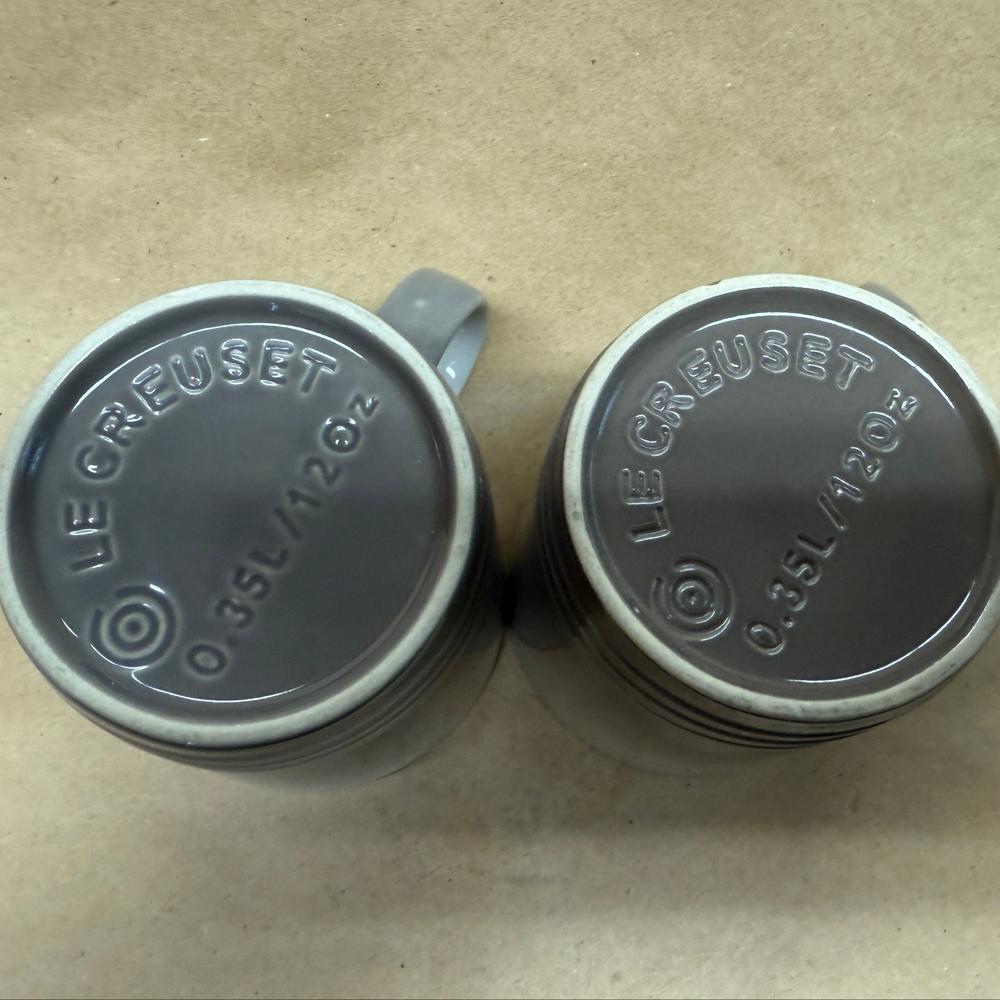 Le Creuset Oyster Grey Color Mugs-Pair