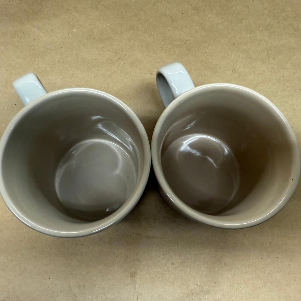 Le Creuset Oyster Grey Color Mugs-Pair