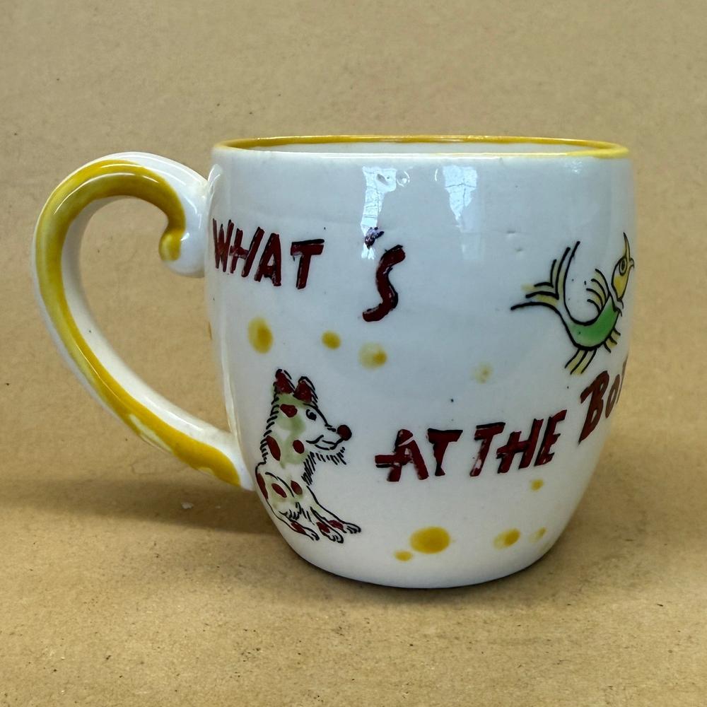 NASCO Mystery What's at the Bottom of the Well Dog Mug