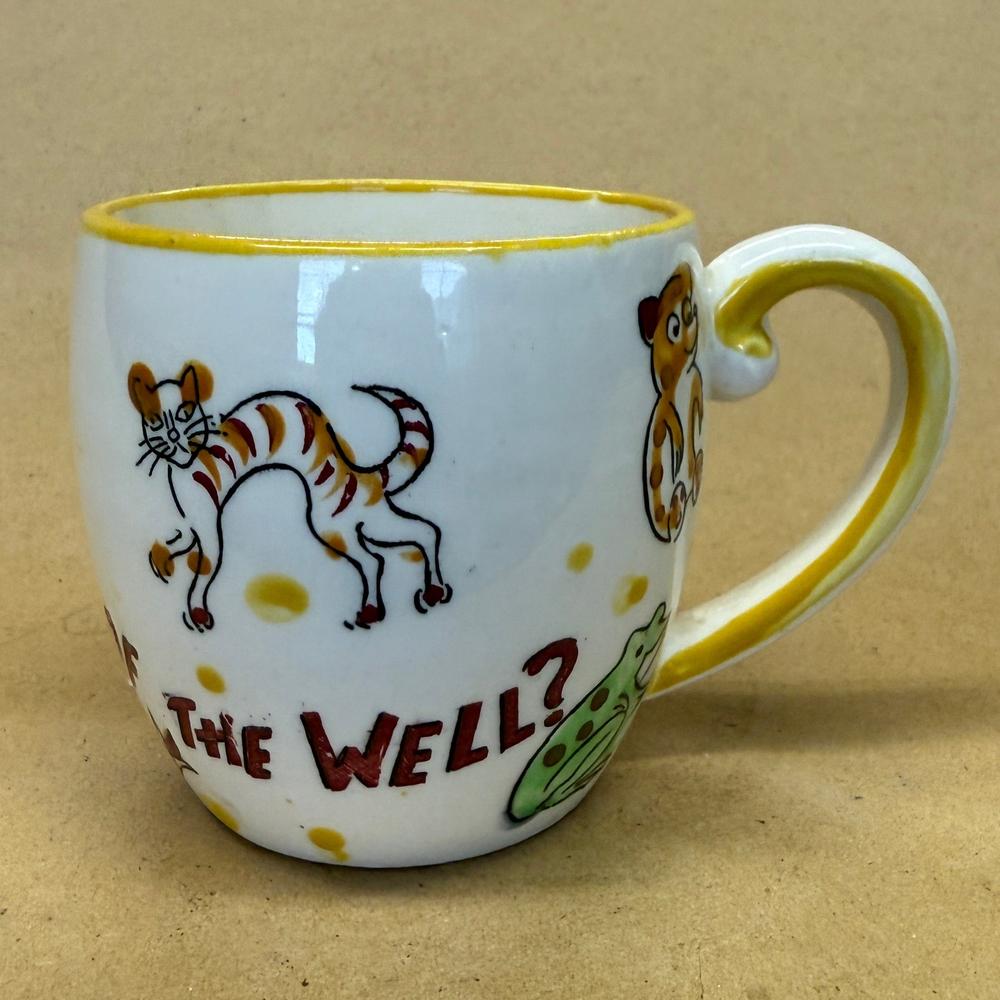 NASCO Mystery What's at the Bottom of the Well Dog Mug