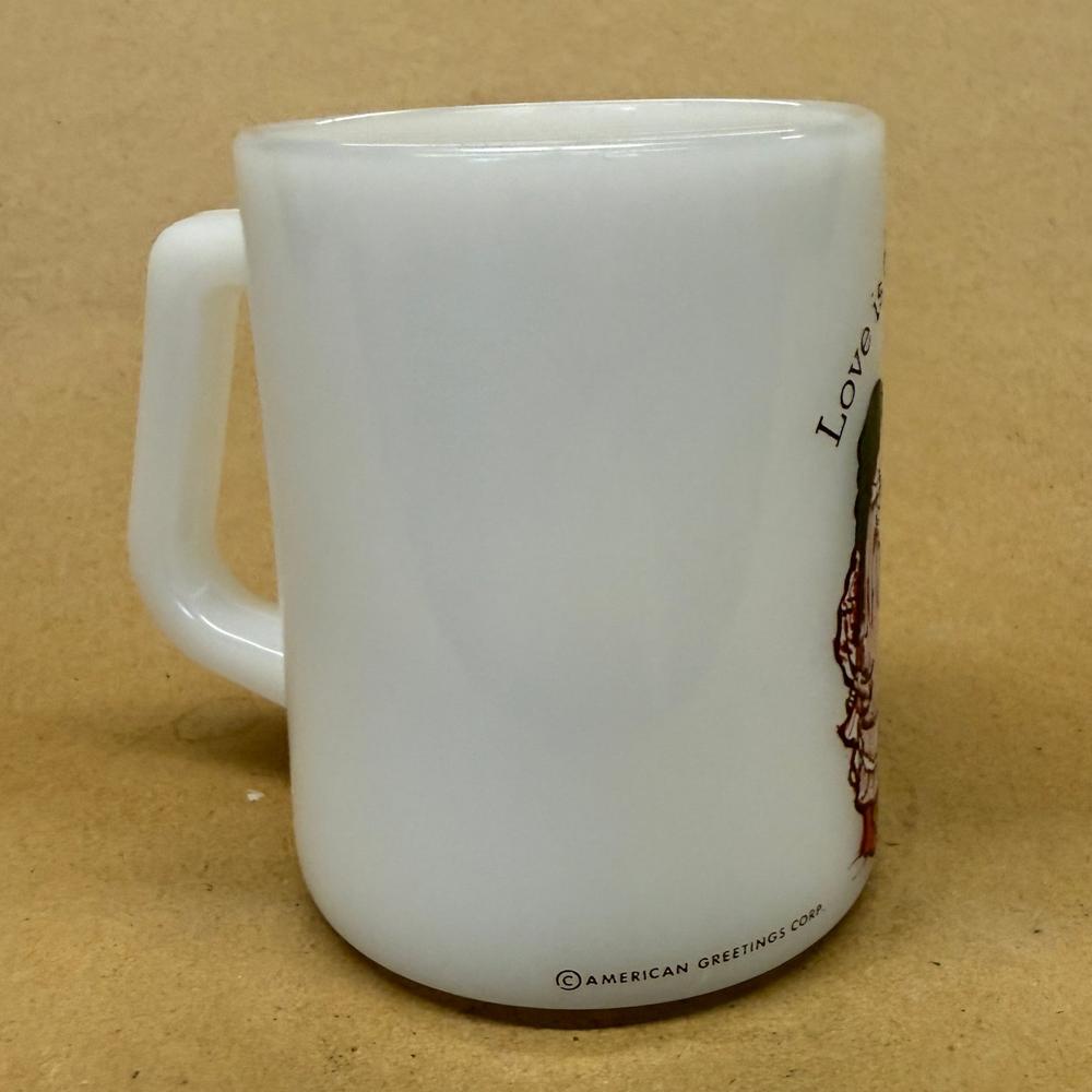 American Greetings Love is the magic of Christmas Milk Glass Mug