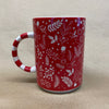 Starbucks Red Christmas with Striped Handle Mug