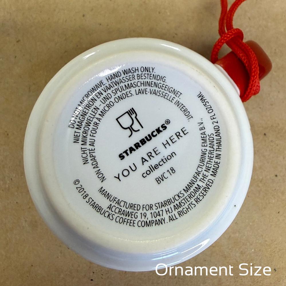 Starbucks You Are Here England Gold Holiday Ornament Mug NIB-2018