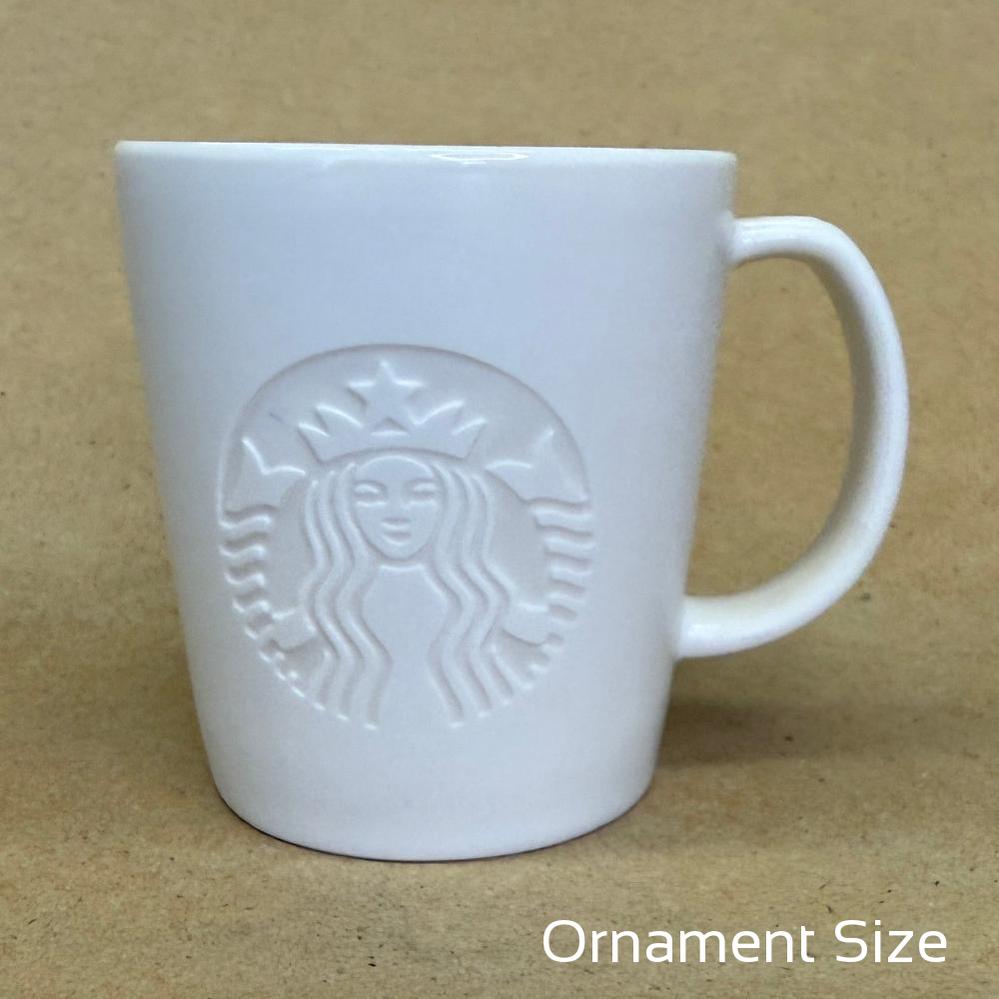 Starbucks White Etched Siren with D on Handle Demitasse Mug-2015