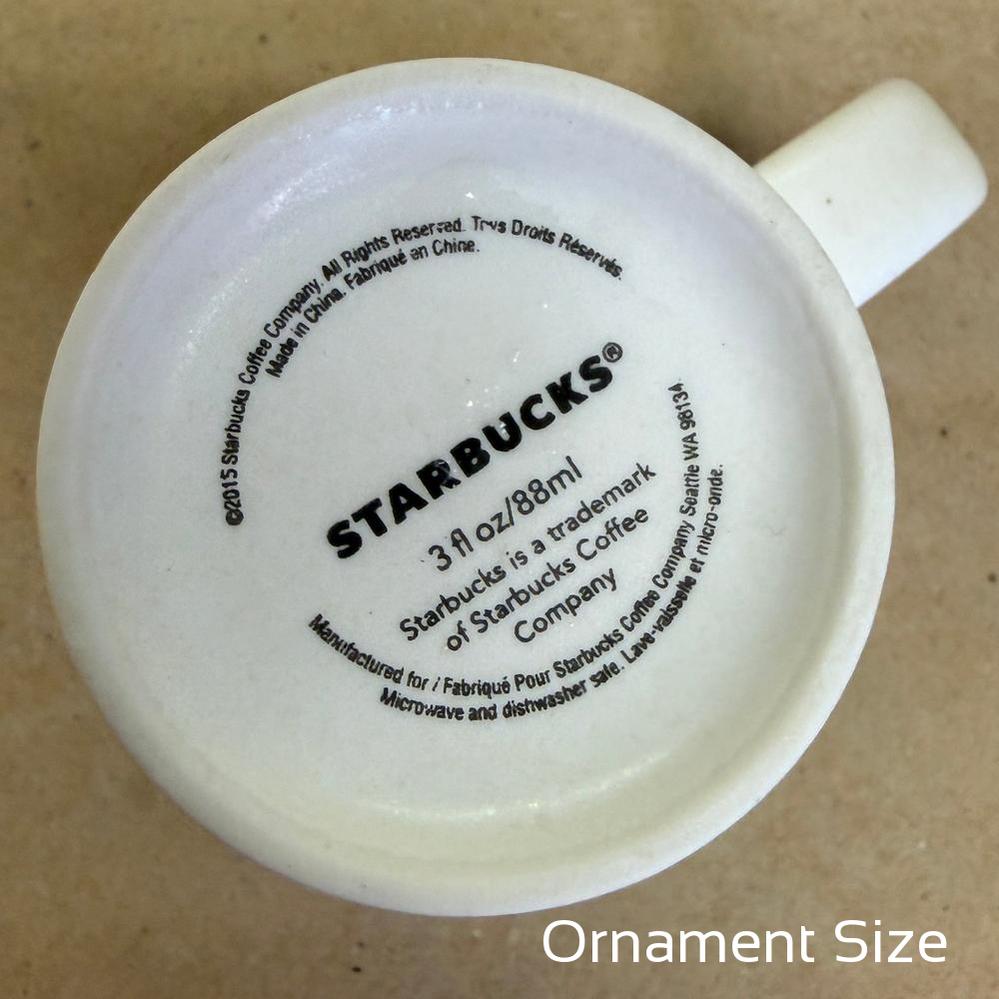 Starbucks White Etched Siren with D on Handle Demitasse Mug-2015
