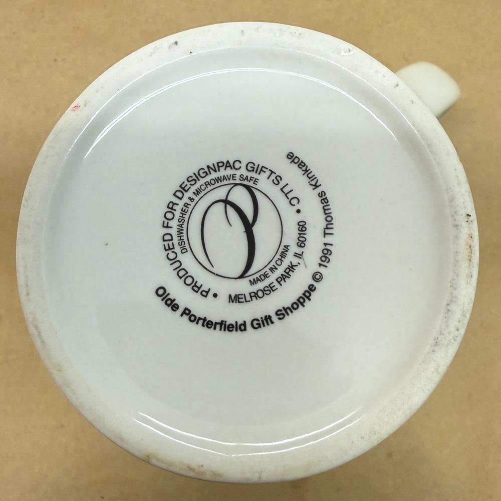 Thomas Kinkade Olde Porterfield Gift Shoppe Mug-1991