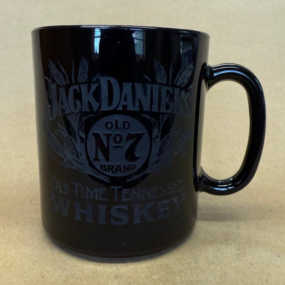 Jack Daniels Etched Logo Black Mug